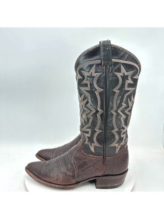 Tony Lama 70s Men Size 8.5D Brown Exotic Genuine Lizard Cowboy Western Boot main image 5